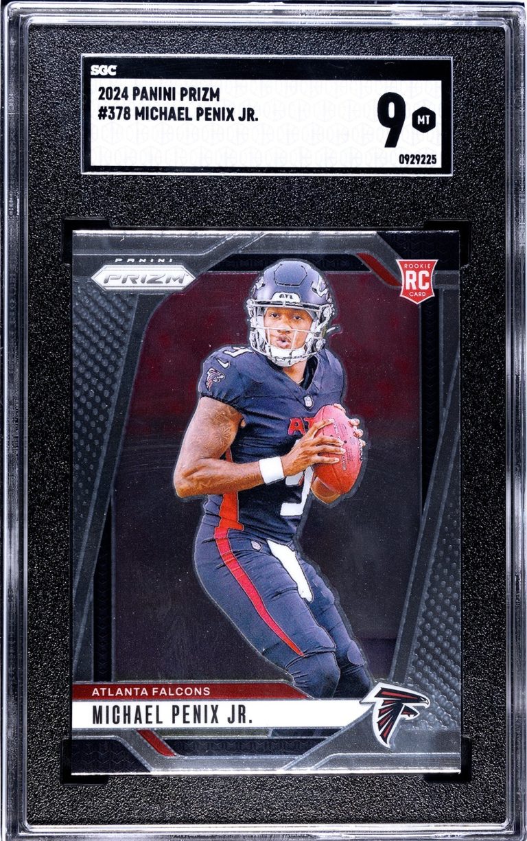 Michael Penix Jr 2024 Panini Prizm Rookie Card (RC) #378- SGC Graded 9 Mint
