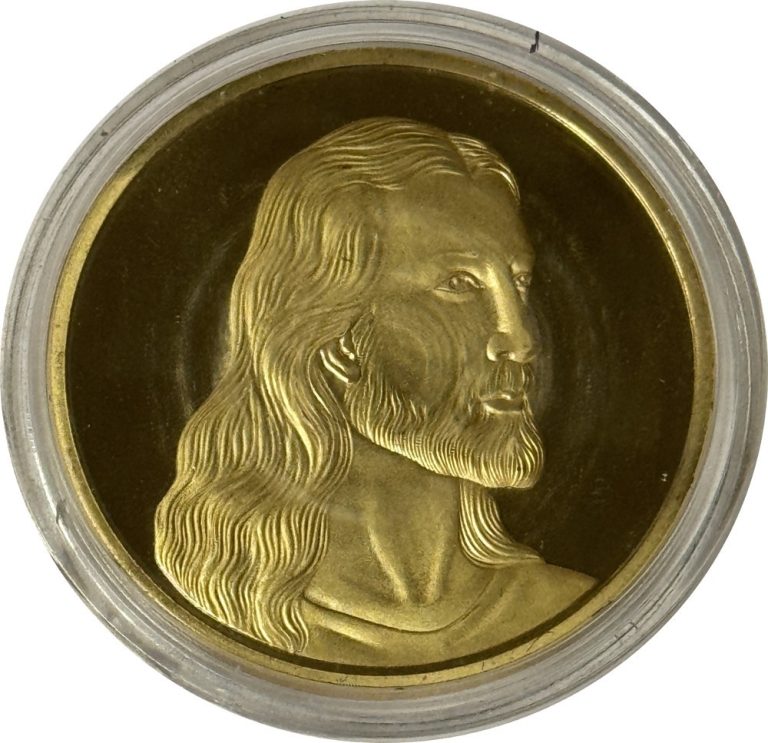 Jesus Christ & The Last Supper Gold Plated Commemorative Coin Religious Keepsake