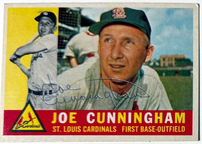 Joe Cunningham signed 1960 Topps On Card Auto #40- COA (St. Louis Cardinals)