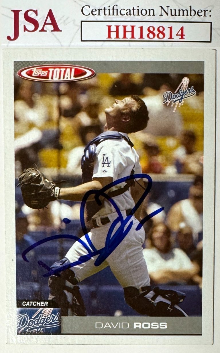 David Ross signed 2004 Topps Total Baseball LA Dodgers On Card Auto #138 - JSA