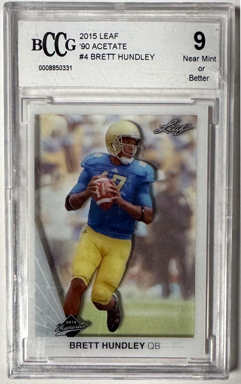 Brett Hundley 2015 Leaf '90 Acetate Rookie Card #4 UCLA- BCCG Graded 9 Near Mint