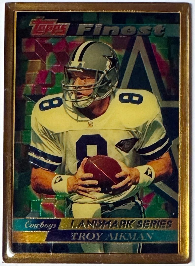 Troy Aikman 1995 Topps Finest NFL Landmark Series Bronze Card #3- Dallas Cowboys