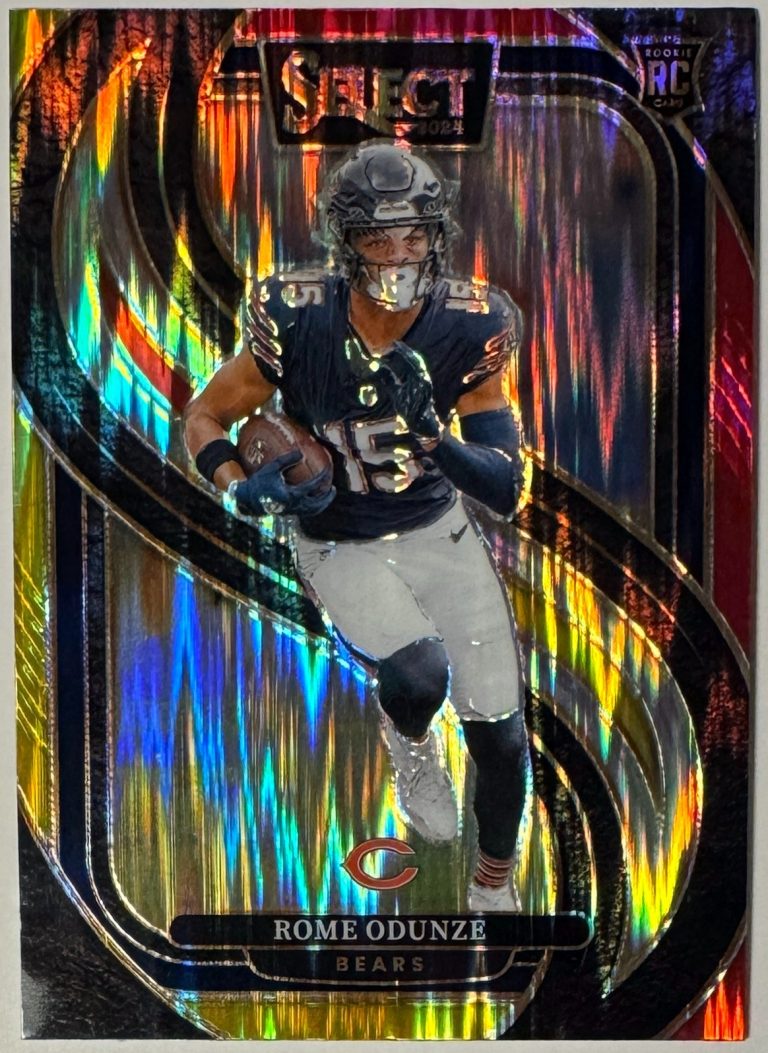 Rome Odunze 2024 Select Premier Level Rookie (RC) Tri-Color Prizm #136 (Bears)