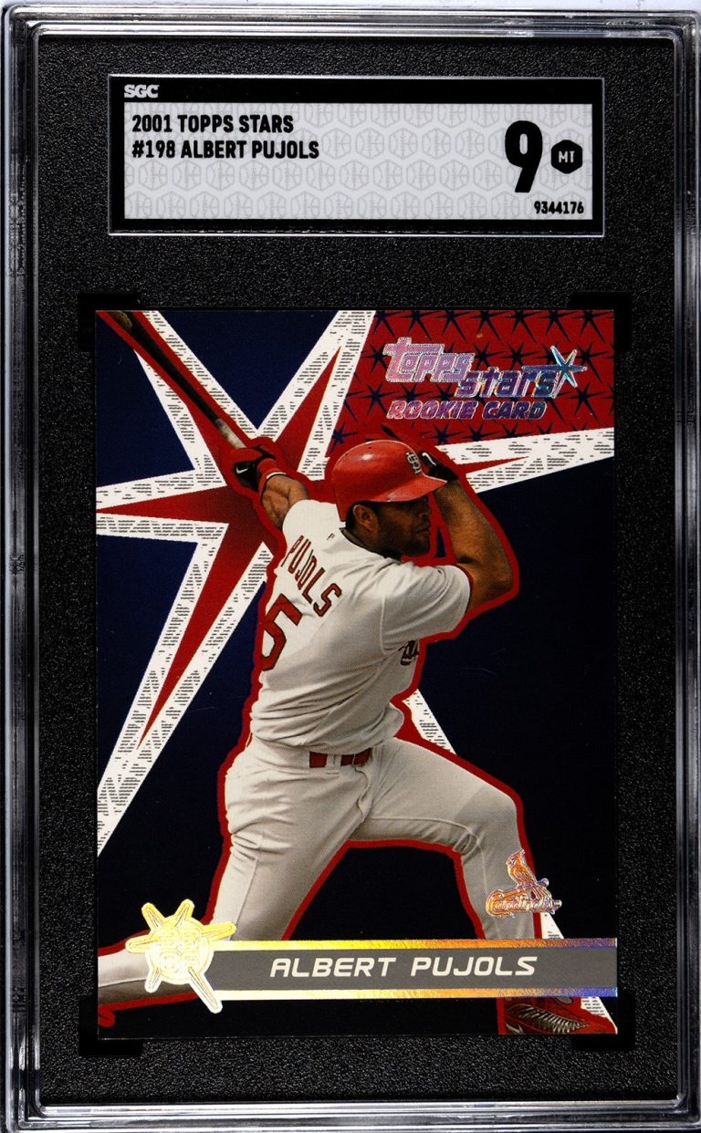 Albert Pujols 2001 Topps Stars Cardinals Rookie Card (RC) #198-SGC Graded 9 Mint