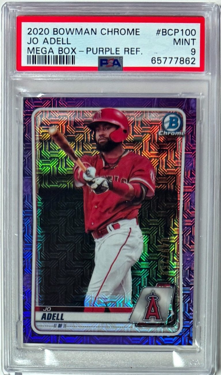Jo Adell 2020 Bowman Chrome Purple Refractor Rookie Card (RC) /250- PSA Graded 9