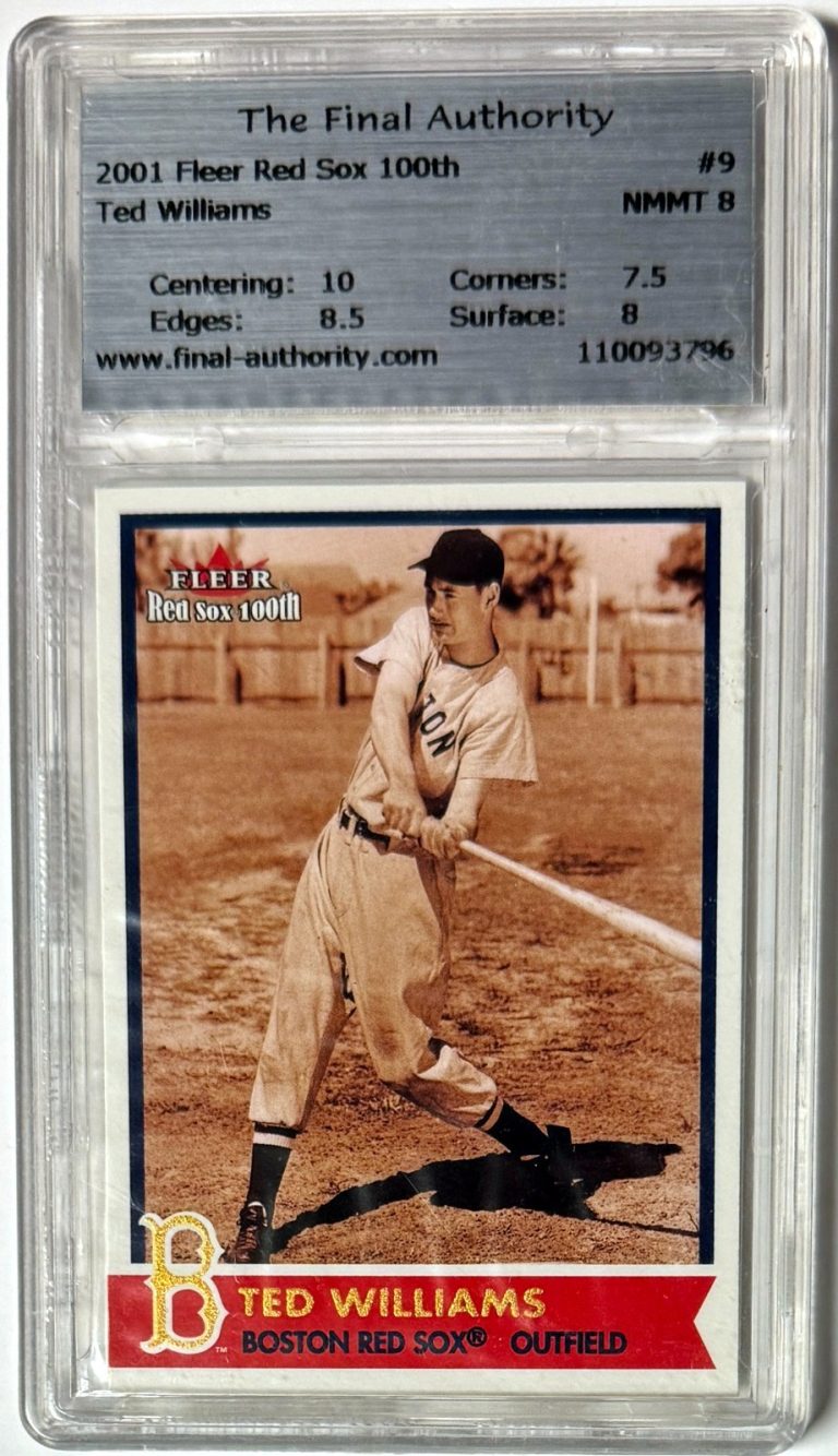 Ted Williams 2001 Fleer Red Sox 100th Card #9-The Final Authority Graded 8 NM-MT
