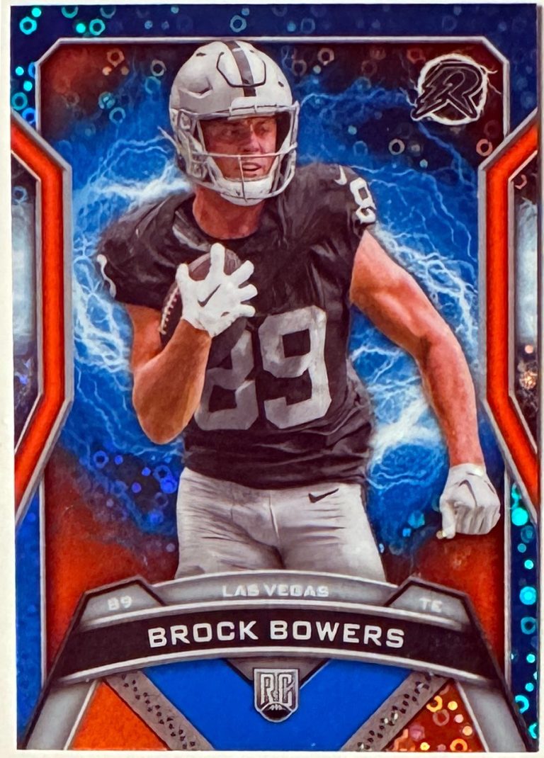 Brock Bowers 2024 Topps Resurgence Blue & Orange Sparkle Rookie Card (RC) #147