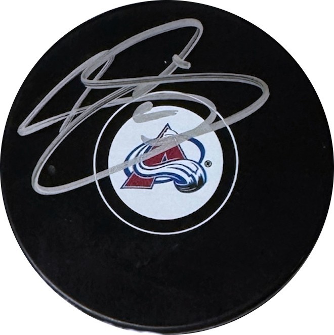 Joe Sakic signed Colorado Avalanche NHL Licensed Hockey Puck - COA