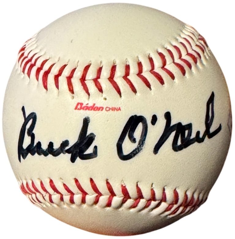 Buck O'Neil signed Baden Negro League Logo Baseball - COA (KC Monarchs/HOF/Cubs)