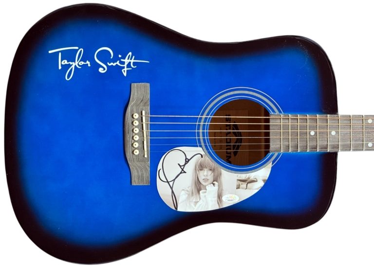 Taylor Swift Signed 2024 Tortured Poets 41 Inch FS Blue Acoustic Guitar -JSA