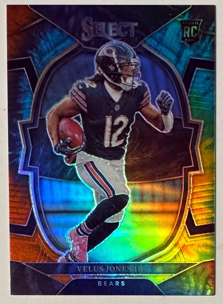 Velus Jones Jr 2022 Select Concourse Tie-Dye Rookie Card (RC) #63 /25 (Bears)