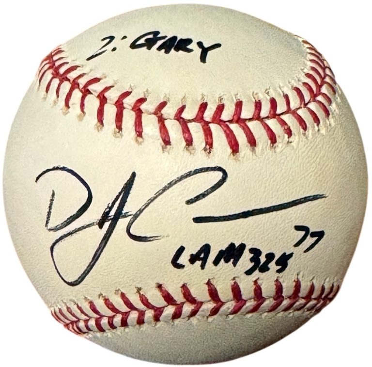 DJ Carrasco signed Official Rawlings Major League Baseball #77 minor spot- COA