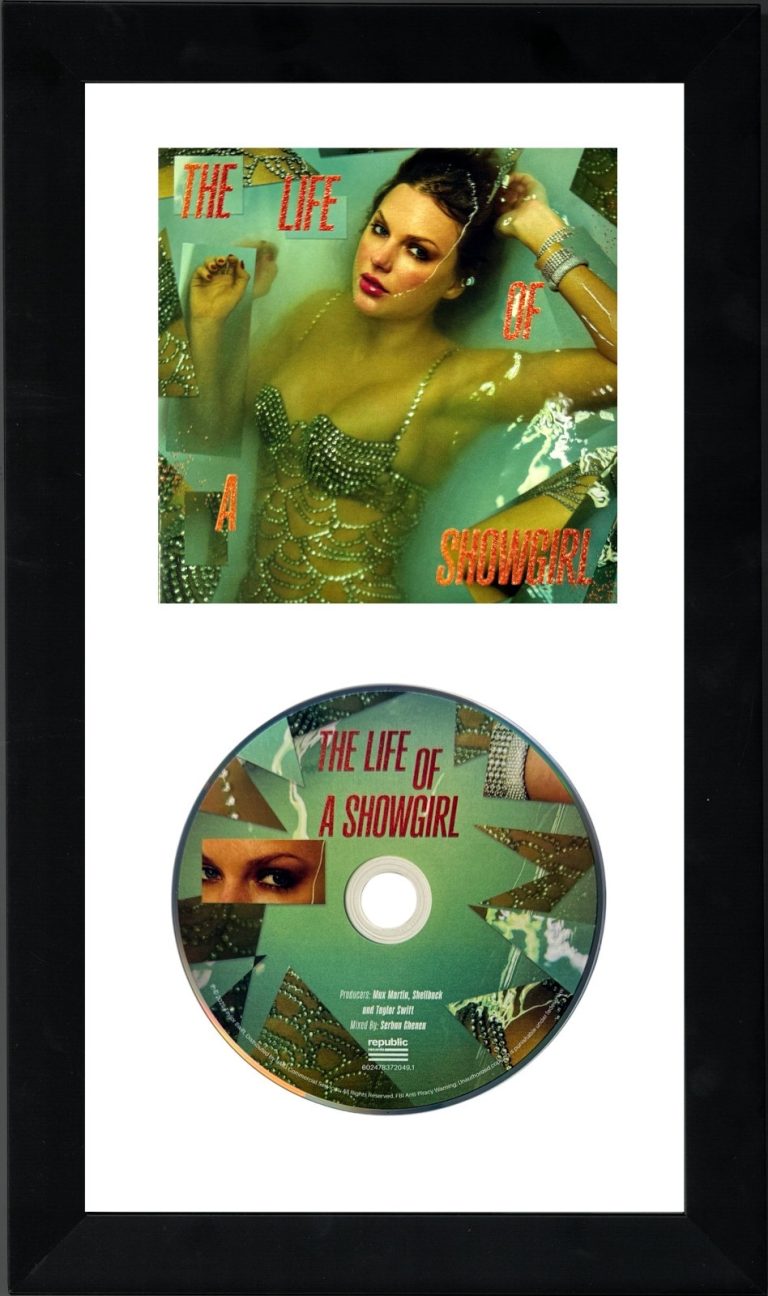 Taylor Swift 2025 The Life of a Showgirl CD/Booklet Framed (6.5
