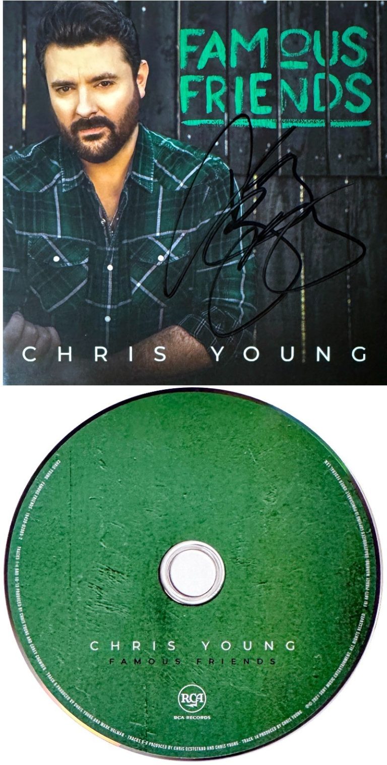 Chris Young signed 2021 Famous Friends Album Cover Booklet & CD– COA Country/Pop