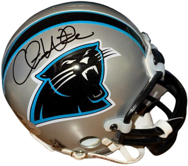 Chris Weinke signed Carolina Panthers Riddell NFL Mini Helmet - Playoff HOLOGRAM