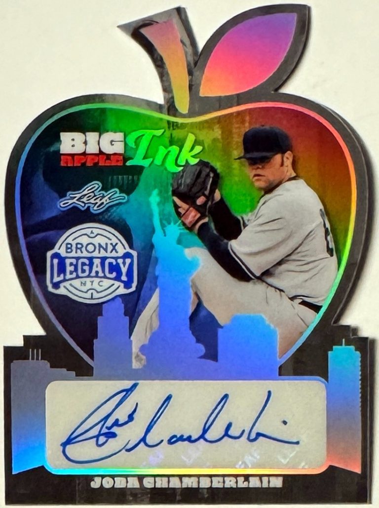 Joba Chamberlain signed 2025 Leaf Bronx Legacy Big Apple Ink Card #BI-JC1 /10