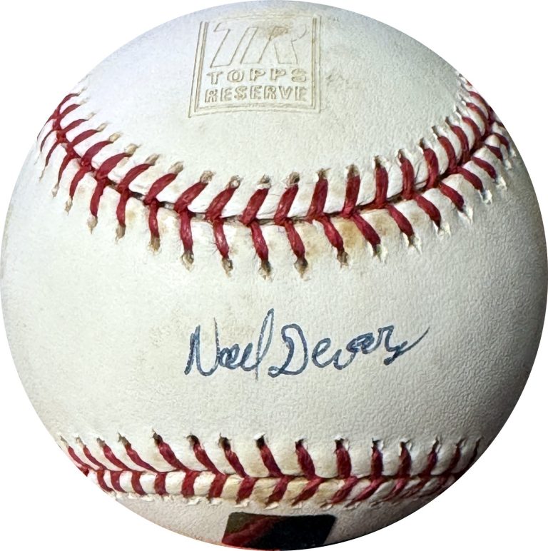 Noel Devarez signed Rawlings Official Major League Baseball toned - Topps Holo