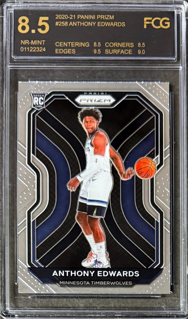Anthony Edwards 2020-21 Panini Prizm Minesota  (RC) Card #258- FCG Graded 8.5 NM
