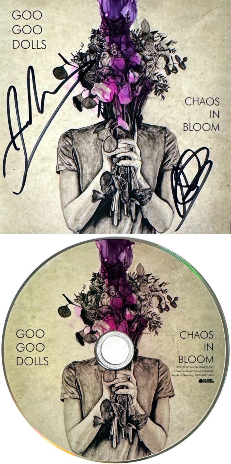 Goo Goo Dolls signed 2022 Chaos in Bloom Album Cover Booklet/CD 2 Sigs/Auto- COA
