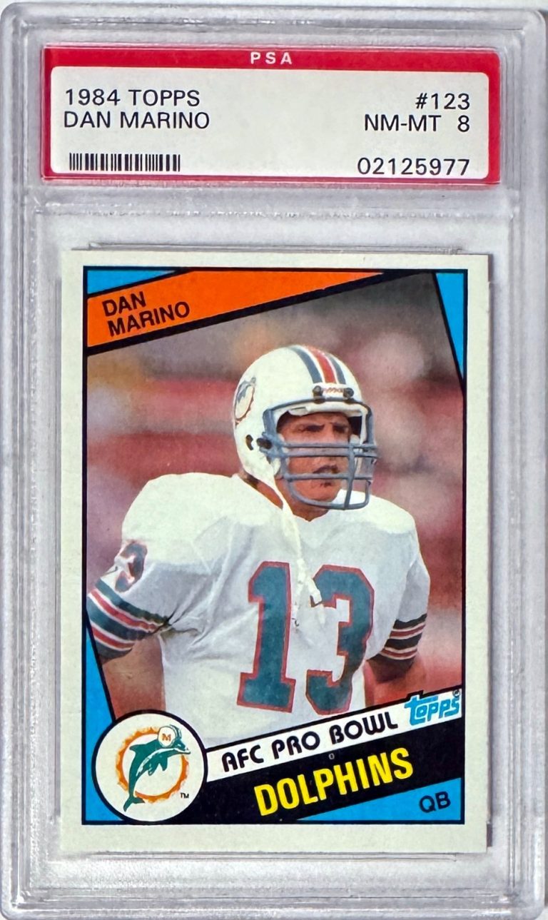 Dan Marino 1984 Topps Rookie Card #123 - PSA Graded 8 NM-MT (Miami Dolphins/HOF)
