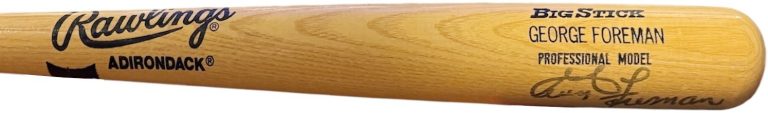 George Foreman signed Rawlings Big Stick Player Engraved Model Bat - Beckett Rev