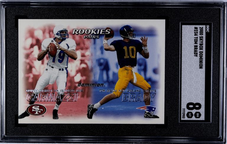 Tom Brady 2000 Skybox Dominion Rookie Card (RC) #234- SGC Graded 8 NM-MT