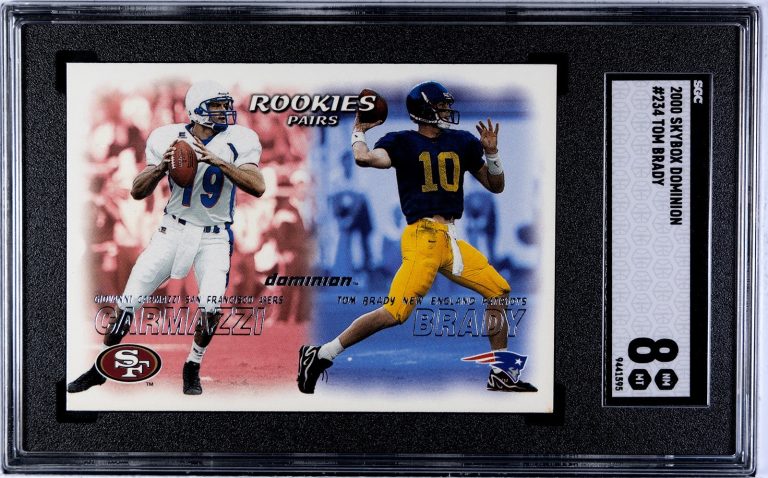 Tom Brady 2000 Skybox Dominion Rookie Card (RC) #234- SGC Graded 8 NM-MT
