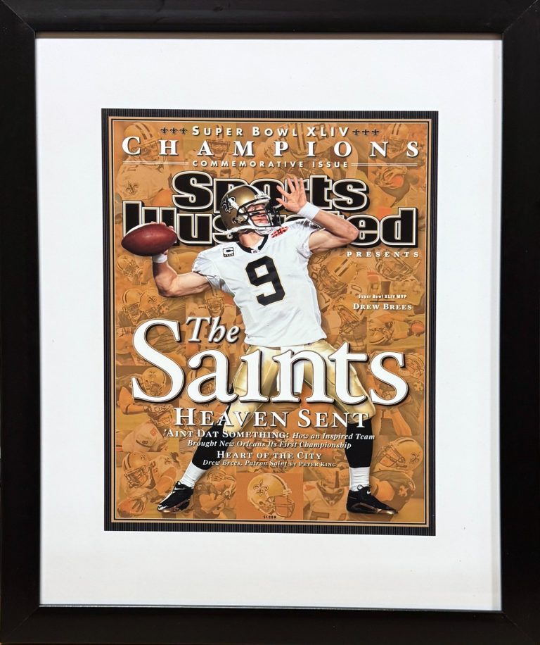 Drew Brees Saints Super Bowl XLIV Champions Sports Illustrated Cover Framed NEW