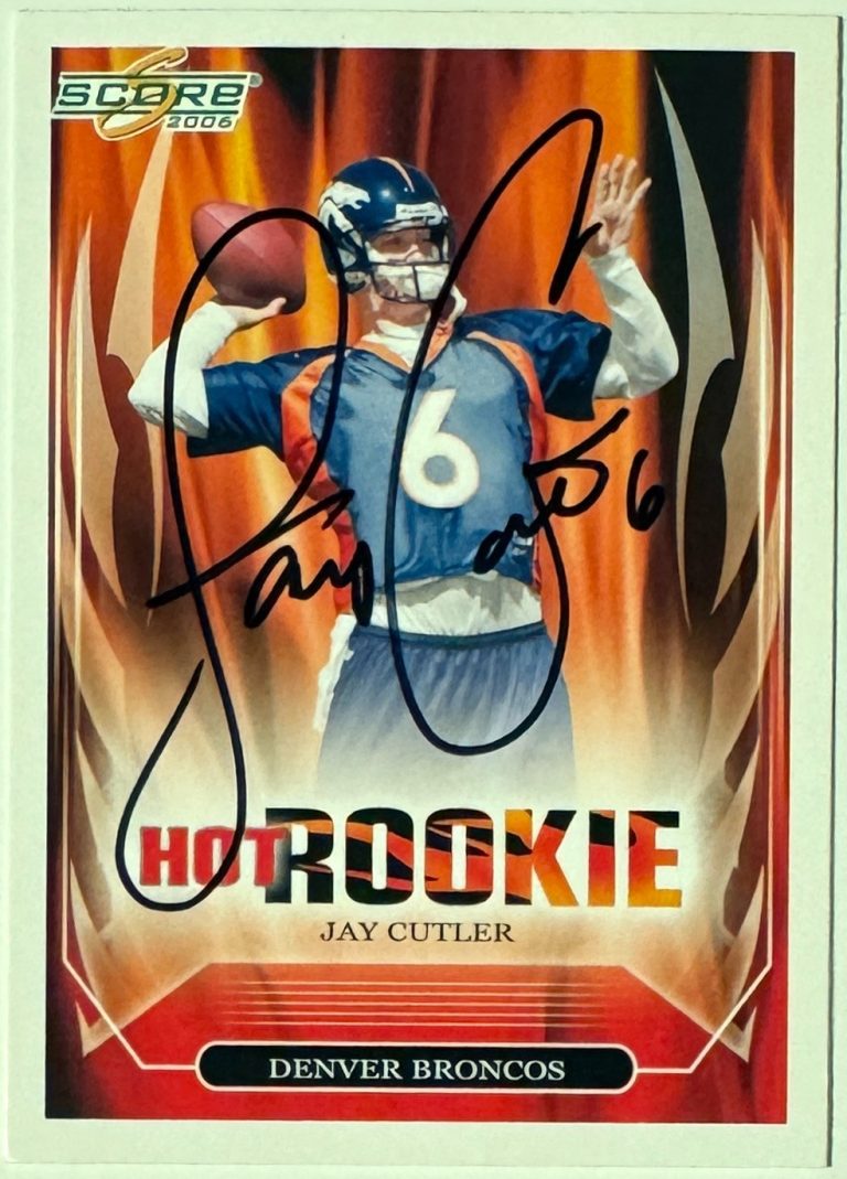 Jay Cutler signed 2006 Score Hot Rookie (RC) Card #3 - COA (Denver Broncos)