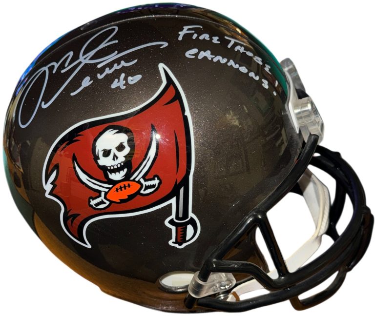 Mike Alstott signed Tampa Bay Buccaneers Riddell FS Rep Helmet Fire Cannons- PSA