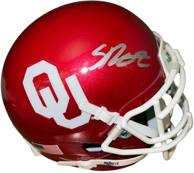 Spencer Rattler signed Oklahoma Schutt Authentic Mini Helmet- PSA Holo #  AJ4665