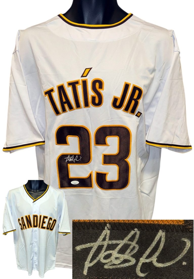 Fernando Tatis Jr signed San Diego White Custom Stitches Pro Baseball Jersey-JSA