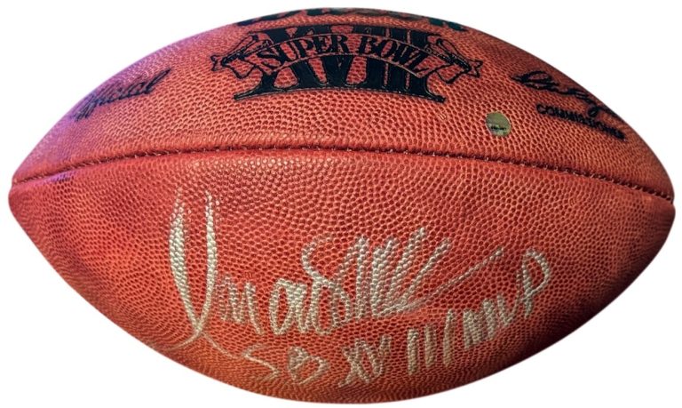 Marcus Allen signed OFC NFL Super Bowl XVIII Logo Leather Football MVP - Steiner
