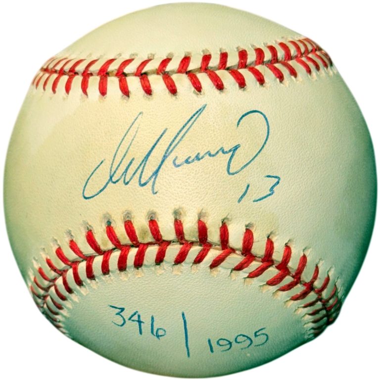 Dan Marino signed Rawlings Official American League Baseball toned /1995-UDA HOF
