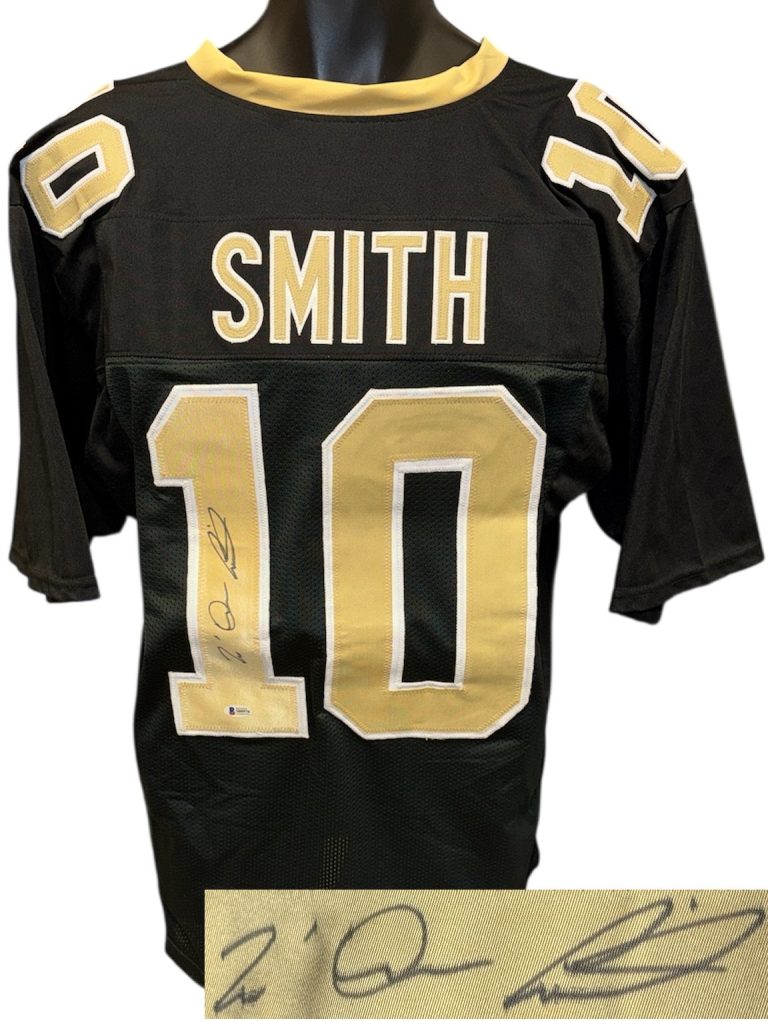 Tre'Quan Smith signed New Orleans Custom Stitched Pro Style FB Jersey- Beckett