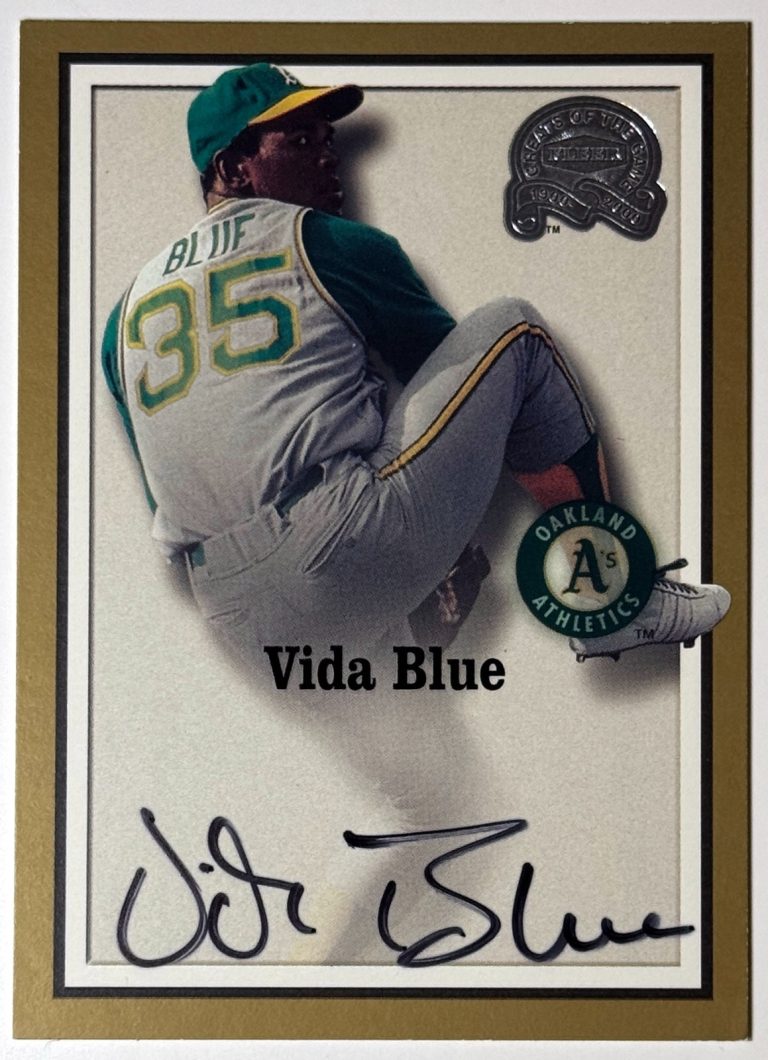 Vida Blue signed 2000 Fleer Greats of the Game Certified On Card Auto Oakland As