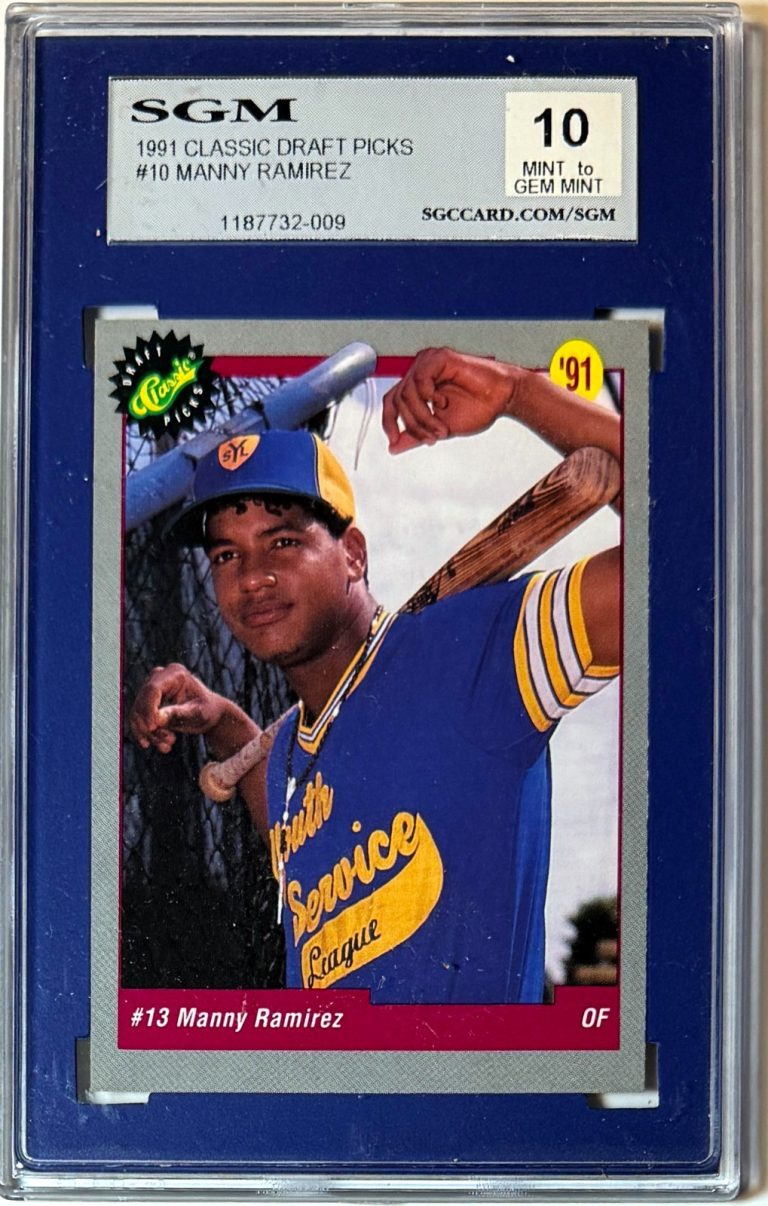 Manny Ramirez 1991 Classic Draft Picks Rookie Card #10-SGM Graded 10 Mint/Gem MT