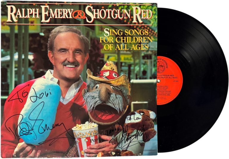Ralph Emery/Shotgun Red signed 1989 Songs for Children Album/LP/Vinyl  Lori- JSA