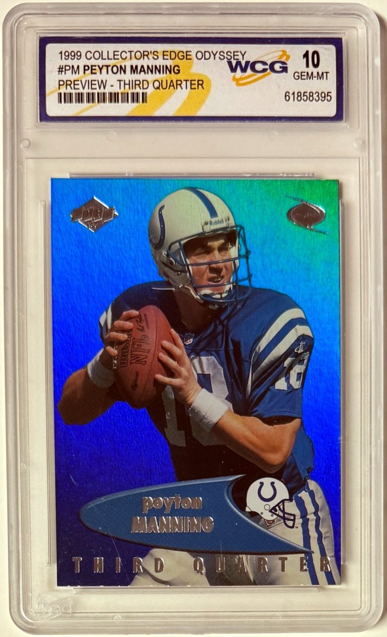 Peyton Manning 1999 Collector's Edge Odyssey Preview RC Card #PM- WCG Graded 10