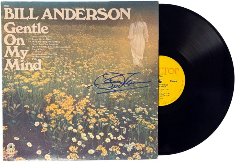 Bill Anderson signed 1968 Gentle on My Mind Album Cover/LP/Vinyl Record- JSA