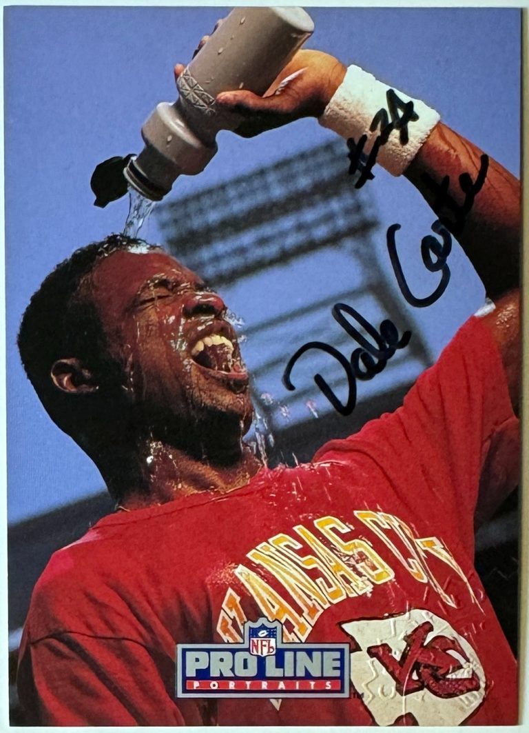 Dale Carter signed 1992 Pro Line Portraits Certified On Card Auto - (KC Chiefs)
