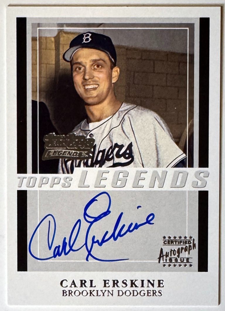 Carl Erskine 2003 Team Topps Legends Certified On Card Auto #TT-CE -  Dodgers