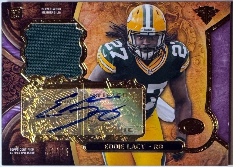 Eddie Lacy 2013 Topps Triple Threads Rookie Relic Purple Auto Card /75 #TTRAR-EL