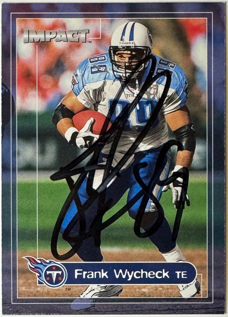 Frank Wycheck signed 2000 Skybox Impact On Card Auto #154- COA -Tennessee Titans