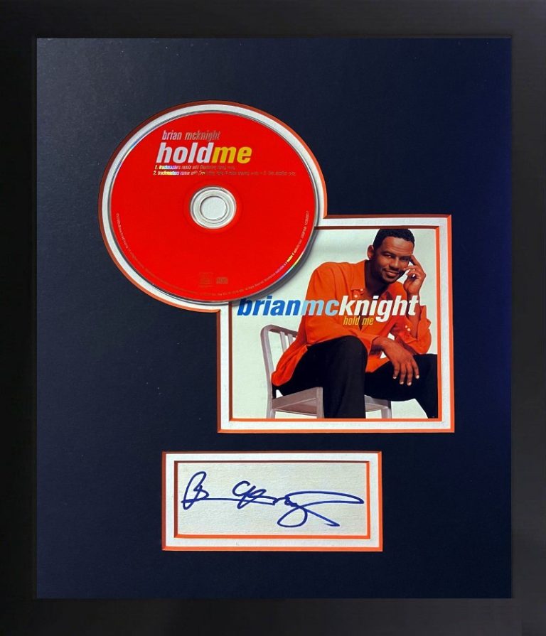 Brian McKnight signed 1998 Hold Me Album Single Cover CD & Cut Sig Framed - COA