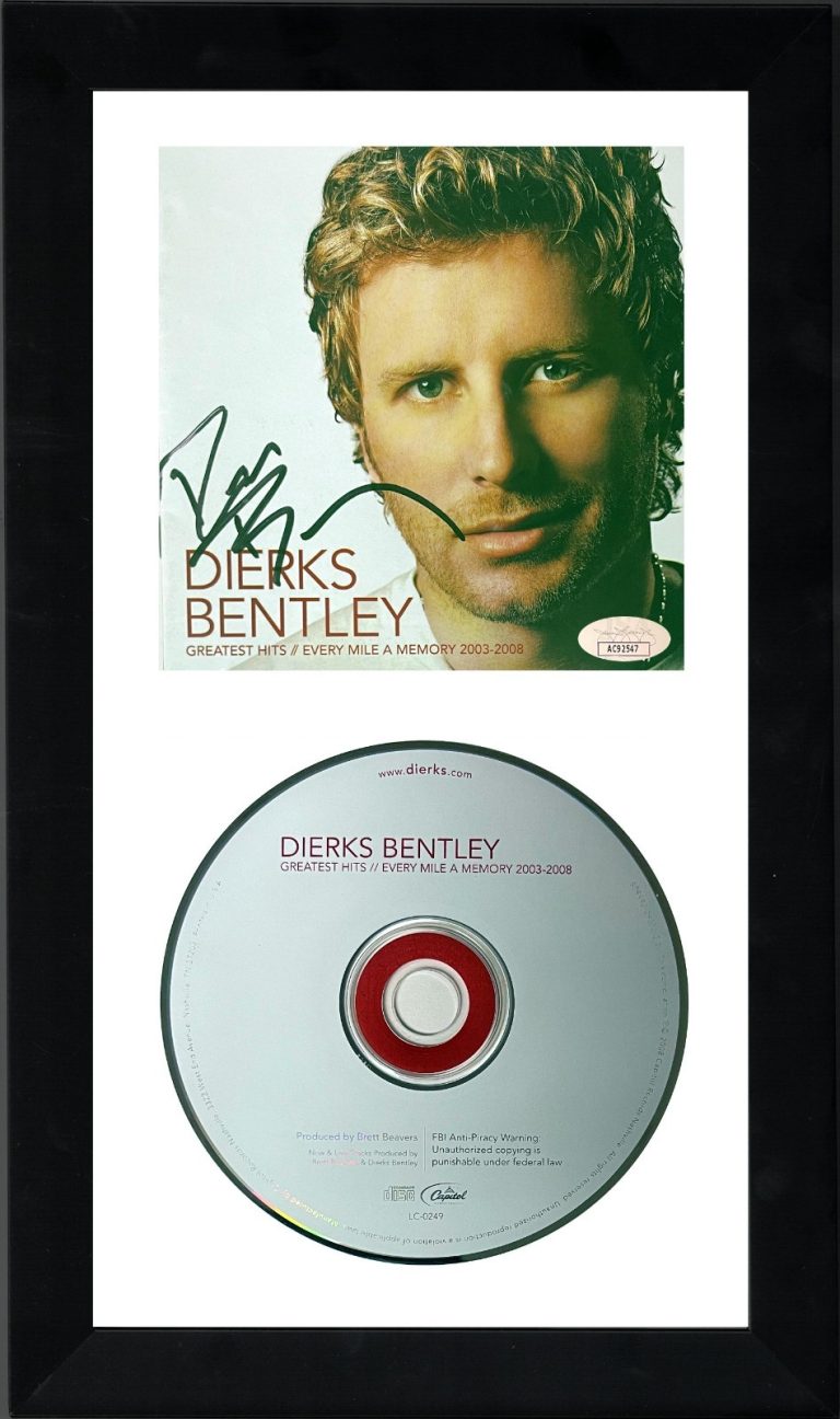 Dierks Bentley signed 2008 Greatest Hits/Every Mile Album Cover/CD - Framed- JSA