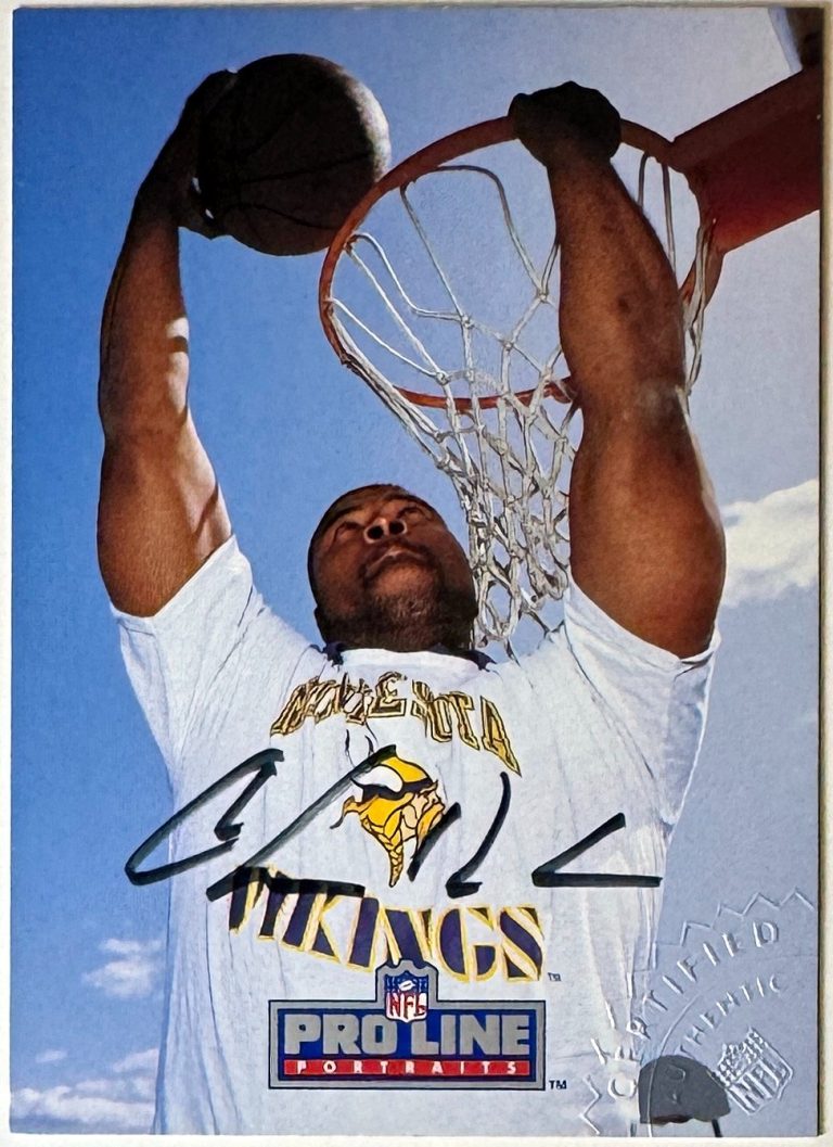 Chris Doleman signed 1992 Pro Line Portraits Certified On Card Auto (Vikings)