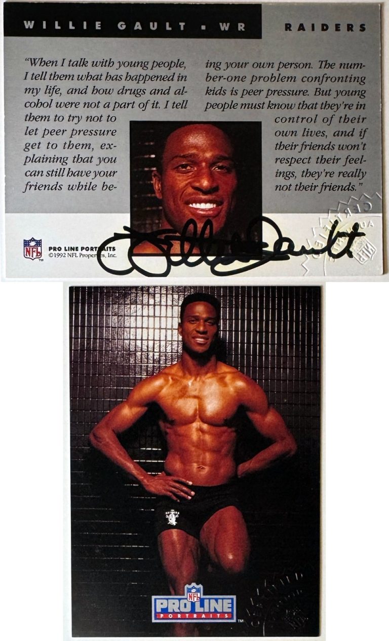 Willie Gault signed 1992 Pro Line Portraits Certified On Card Auto (LA Raiders)