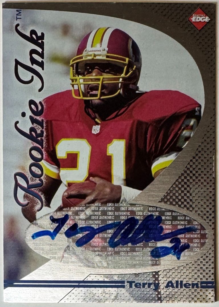 Terry Allen signed 1998 Collector's Edge Rookie Ink On Card Auto #21 -Washington