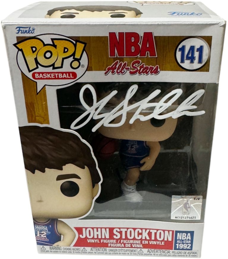 John Stockton signed NBA All-Stars Funko Pop Figure #141 imperfect- Beckett/JAZZ